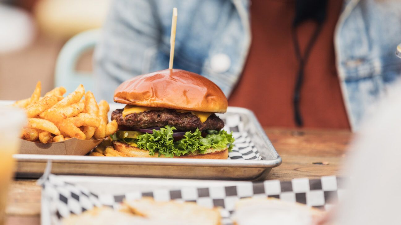 Burger and fries.